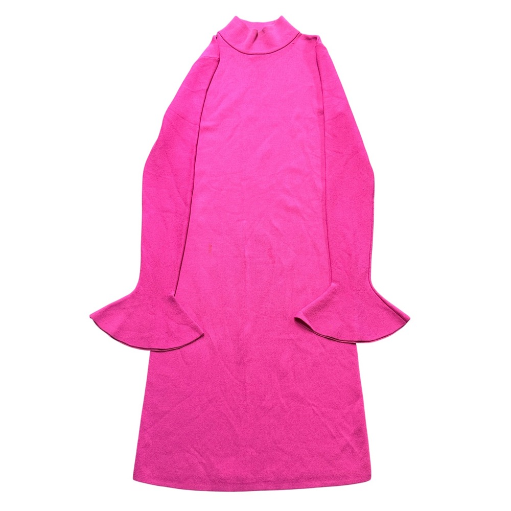 Michael Kors Dress Women's Small Pink Mock Neck Bell Sleeve Knit Turtleneck Chic